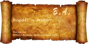 Bogdán Andor névjegykártya